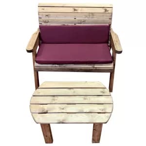 Charles Taylor Deluxe Bench Set with Grey Cushions