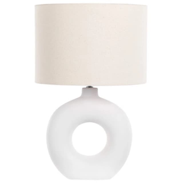 Beliani Table Lamp Venta Ceramic White