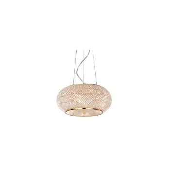 Ideal Lux Pasha' - 6 Light Ceiling Pendant Gold with Crystals, E14