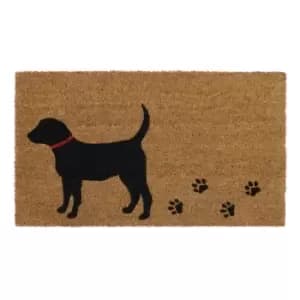 JVL Eco-friendly Latex Backed Coir Door Mat, Puppy Love