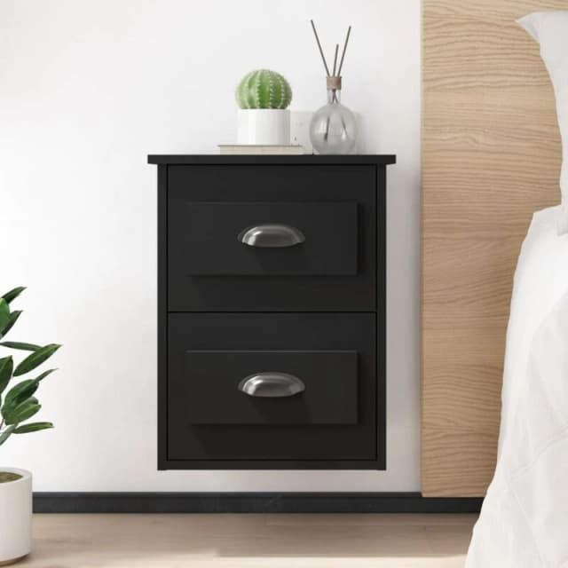 VIDAXL Wall-mounted Bedside Cabinets 2 pcs Black 41.5x36x53cm Vidaxl 8720845792855