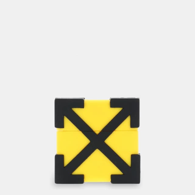 Off White Mens Airpods Wireless Headphone Case Yellow Black male One Size