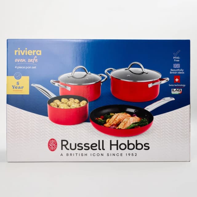 Russell Hobbs Ceramic Non-Stick PFAS-Free Pan Set Red unisex One Size