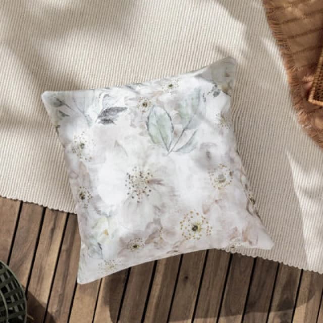 Canina Outdoor Floral Cushion Off White, Off White / 43 x 43cm / Polyester Filled