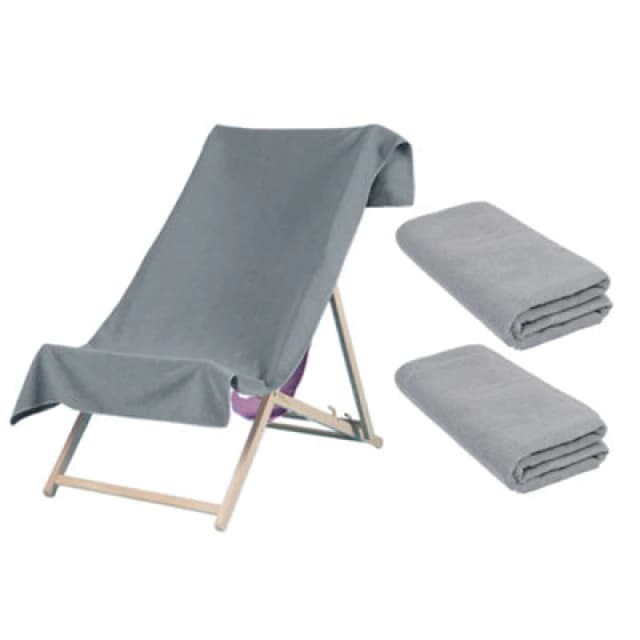 OHS OHS 2 x Plain Microfiber Quick Dry Bath Beach Towel in Charcoal Size: Bath Towel Charcoal Bath Towel Unisex 5027434174003