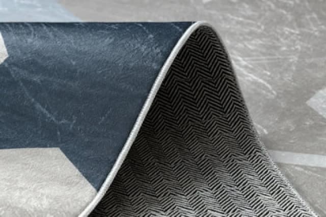 RugsX Bambino 48130 Washing Carpet Stars For Children Anti Slip - Beige / Grey 80X150 Cm