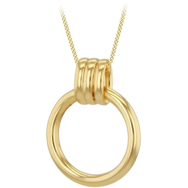Be You 9ct Gold Triple Tube Circle Drop Necklace Yellow Gold female 20in