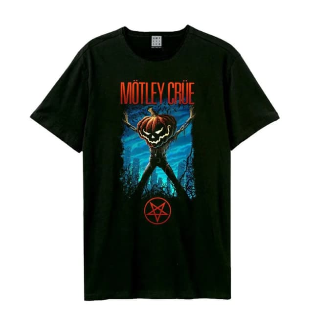 Amplified Amplified Men Pumpkin Head Motley Crue T-Shirt in Black Size: X-Small Black XS Male 5063852063154
