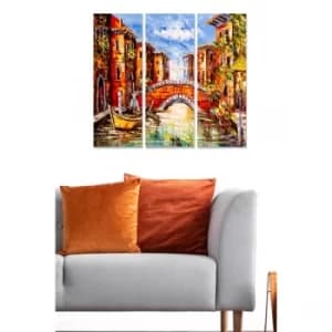 MDF394574044 Multicolor Decorative MDF Painting (3 Pieces)