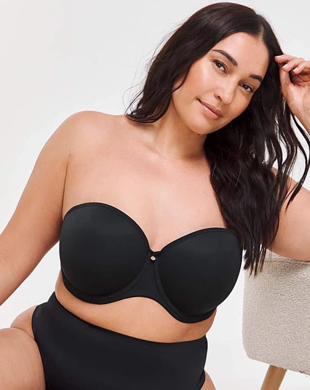 Elomi Elomi Smooth Strapless Bra Black Female 36HH GK76628