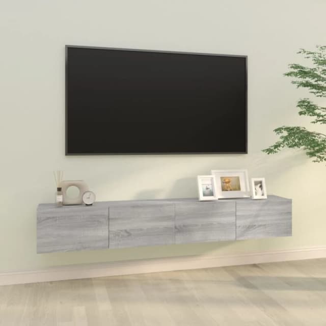 Vidaxl Wall TV Cabinets 2 Pcs Grey Sonoma 100X30X30 Cm Engineered Wood, Grey 820467