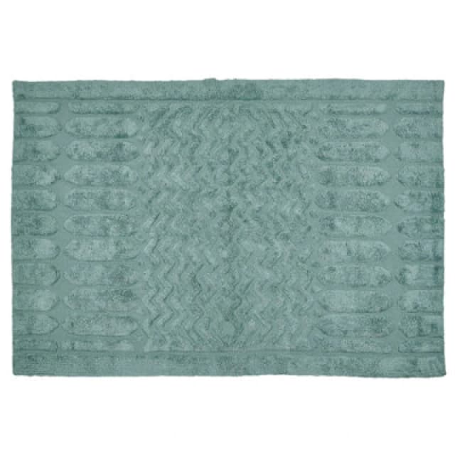 Beliani Rug Sirnak Mint Green 140 X 200 Cm Cotton