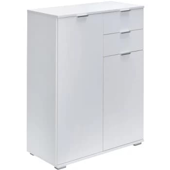 White Sideboard Cabinet Freestanding Highboard Chest of Drawers Multi Purpose Unit Shelves Office Home DB151 - Weiß (de)