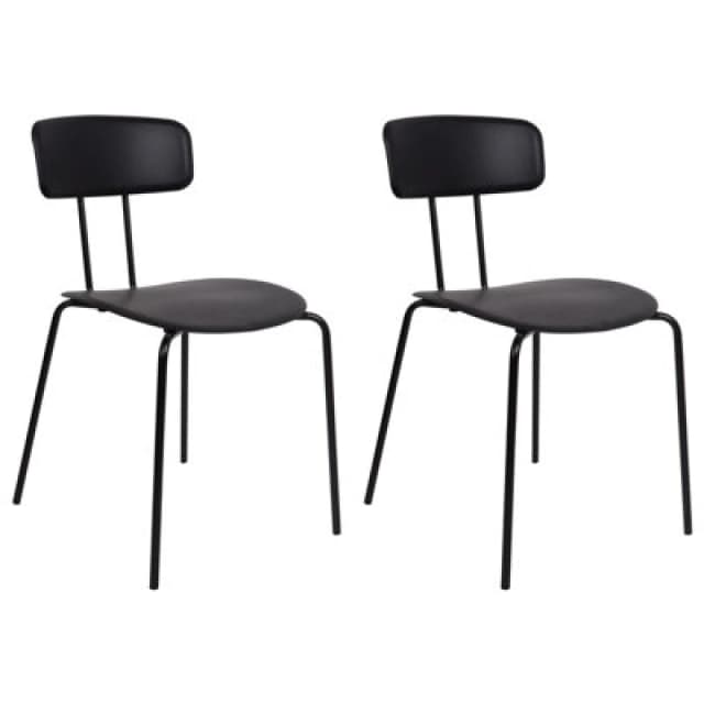 Beliani Set Of 2 Dining Chairs Sibley Black