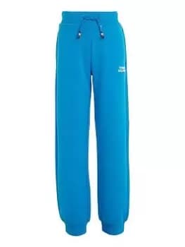 Tommy Hilfiger Boys Logo Sweatpants - Cerulean Aqua, Bright Blue, Size 12 Years