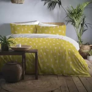 Fusion Sahara Leopard Print Easy Care Reversible Duvet Cover Set, Ochre, Single