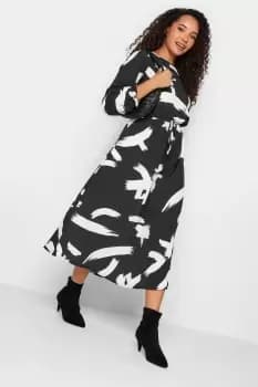 Abstract Print Smock Dress