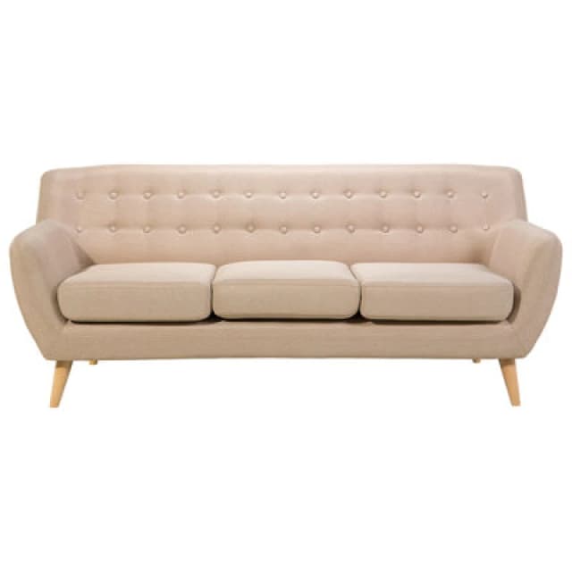 Beliani Sofa 3 Seater Motala Fabric Beige
