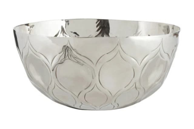 Premier Housewares Ravi Bowl With Nickel Finish Silver