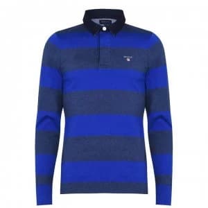 Gant Bar Stripe Rugger Polo Shirt - Blue 435