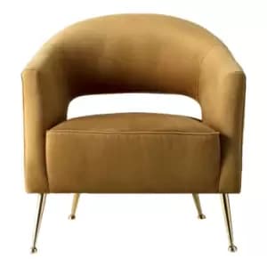Crossland Grove Royan Armchair Gold Velvet