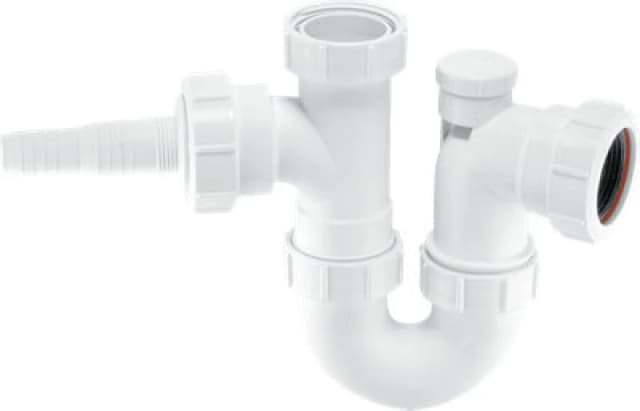 McAlpine Deep Seal Anti Vac Washing Machine Trap with Nozzle 1.5'' WM2V White