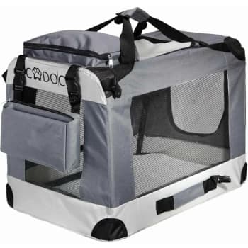 Pet Carrier Fabric Dog Cat Rabbit Transport Bag Cage Folding Puppy Crate M - 60x42x42cm (de) - Cadoca