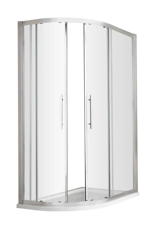 Balterley Sonic 900x800mm Offset Quadrant Enclosure, 8mm Glass, Easyfit - Chrome in Silver Silver Unisex