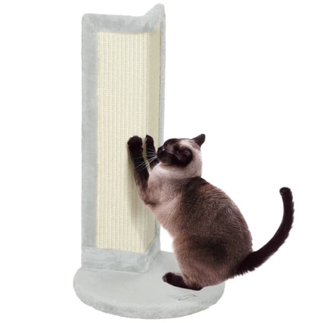 PawHut 56cm Corner Cat Scratching Post with Sisal Scratching Pad, Grey Grey