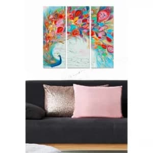 MDF7436501594558 Multicolor Decorative MDF Painting (3 Pieces)