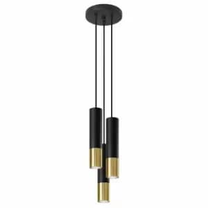 Sollux Pendant Lamp Loopez 3P Black/Golden