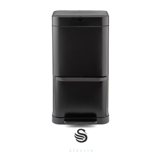 Swan Stealth Dual Recycling Sensor Bin, Retainer Ring, Iron Body, 70L, Black W93L3 Unisex