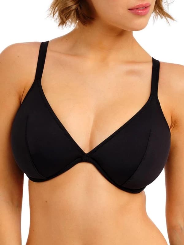 Freya Womens Jewel Cove Low Plunge Bikini Top in Black Size: 32E Black Female 32E