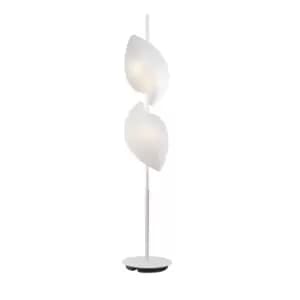 Natura Floor Lamp 4 Light E27 Outdoor IP44, Matt White/Opal White