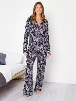 Long Tall Sally Autumn Paisley PJ Set - Blue Size 14-16, Women
