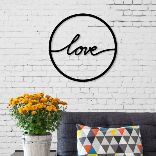 DECORTIE METAL WALL ART NO.17 TO LOVE - Black M.DK.T.13642
