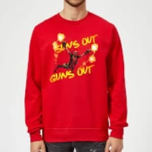 Marvel Deadpool Suns Out Guns Out Sweatshirt - Red - L