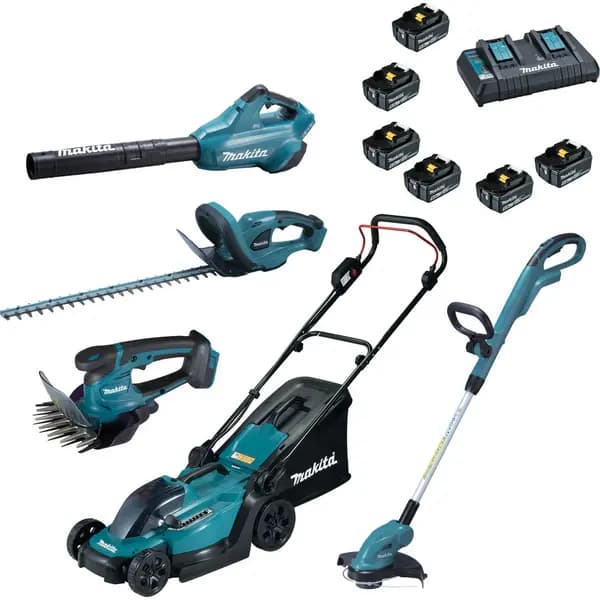 Makita 18v LXT Cordless Complete Garden Set MAKKIT32 Batteries: 6 x 5ah Li-ion