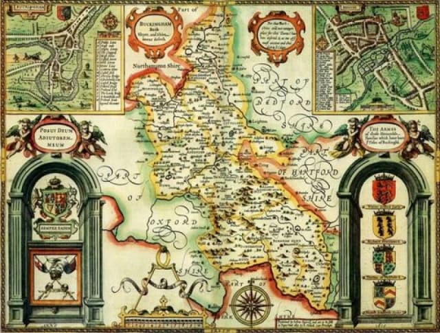 John Speed Historial Map Buckinghamshire Historical Map 1000 Piece Jigsaw Puzzle (1610)