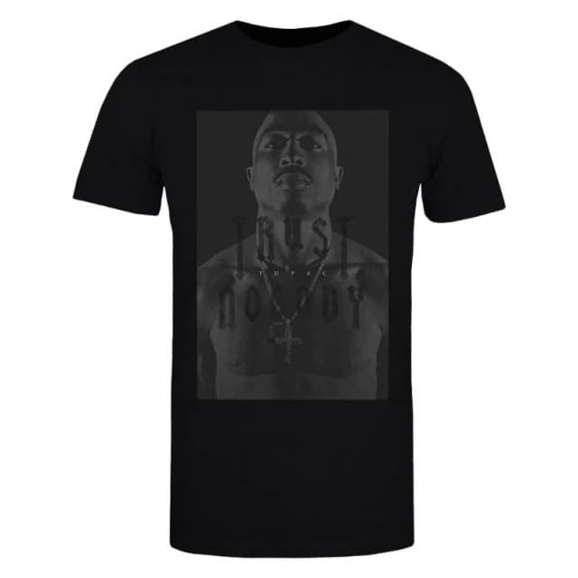 Tupac Shakur Tupac Shakur Men Trust Nobody T-Shirt in Black Size: Small Black S Male 5063425414857