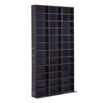 HOMCOM CD / DVD Storage Shelf Storage Unit for 1116 CDs Height-Adjustable Compartments 102 x 24 x 195cm Black