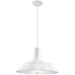Netlighting Merano Barkerville Dome Pendant Ceiling Light Shining White Steel Ou