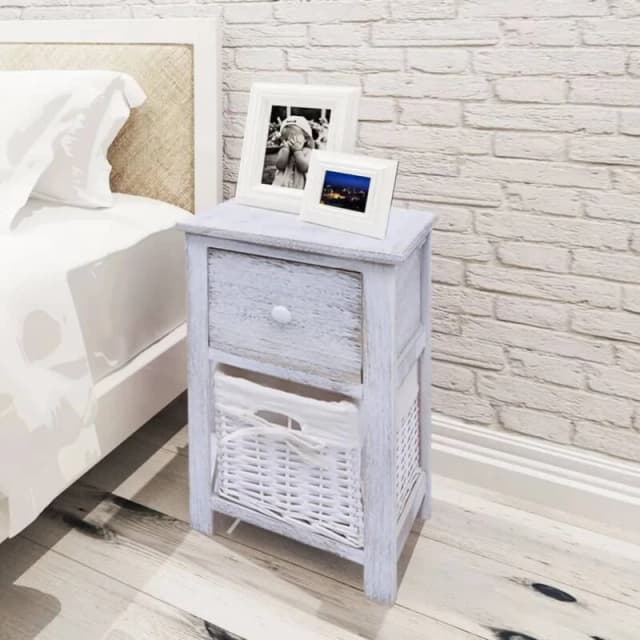 VIDAXL Bedside Cabinets 2 pcs Wood White Vidaxl 242867