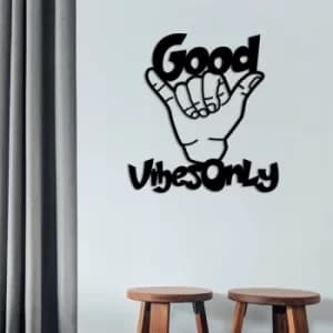 Good Vibes Only Black Decorative Metal Wall Accessory