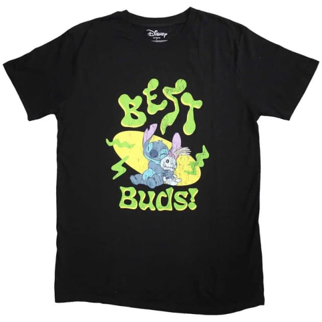Disney Lilo & Stitch Best Buds T Shirt Black unisex
