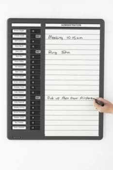 Indesign In/Out Drywipe Board 20 Names Grey