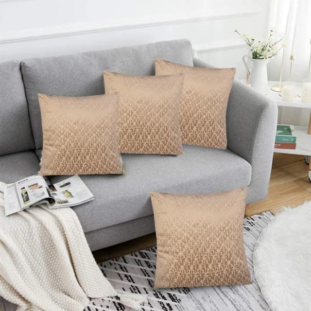 Alan Symonds Textured Velvet Cushion Set of 4 Latte unisex 45x45cm