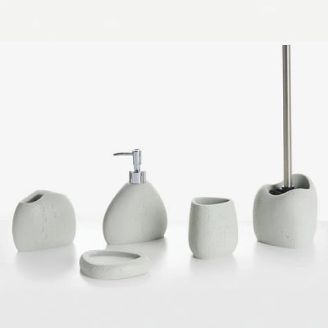 Beliani 5 Piece Bathroom Accessories Set Coata Light Grey