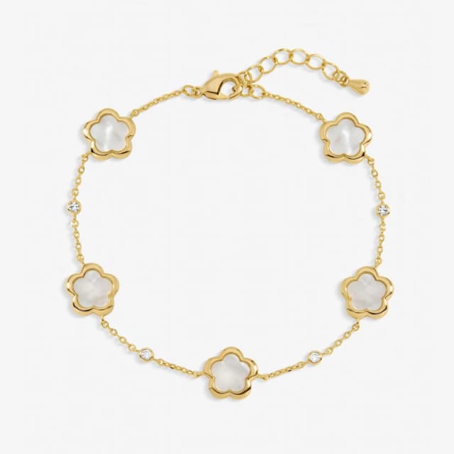 Inicio Gold Mother of Pearl Flower Bracelet - Gift Pouch Chain Bracelets One Size Gold 41455110000