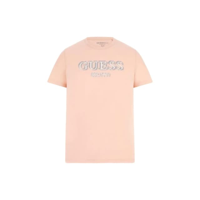 Guess Round Neck T-Shirt with Logo Guess Rose Male XL